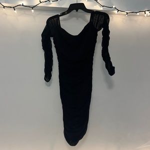 Black knee-length dress